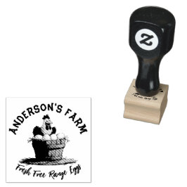 Fresh Eggs Custom Family Boerderij Hen Monogram Ei Rubberstempel