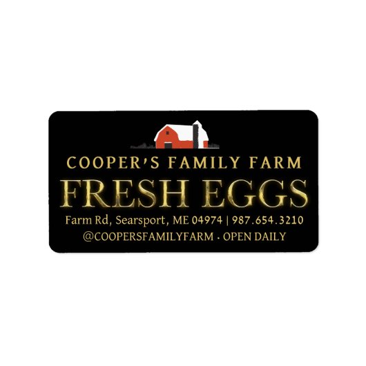 FRESH EGGS karton verzending & adresetiketten Etiket (Voorkant)