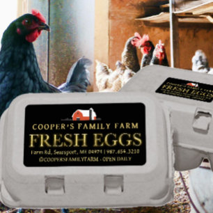 FRESH EGGS karton verzending & adresetiketten Etiket