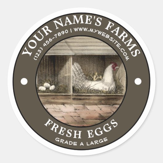 Fresh Eggs  Label Sjabloon (Voorkant)