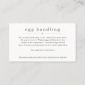 Fresh Eggs Visitekaartje met Handling Instruction (Achterkant)