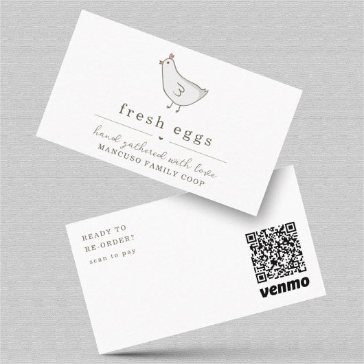 Fresh Eggs Visitekaartje Venmo QR-code om opnieuw