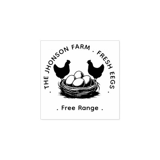 Fresh Eggs Your Name Chicken Hens Egg Stamp Rubberstempel (Afrduk)