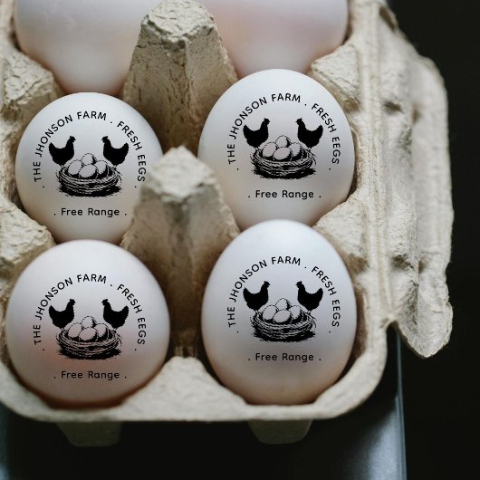 Fresh Eggs Your Name Chicken Hens Egg Stamp Rubberstempel