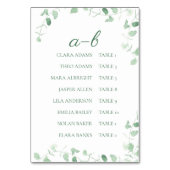 Fresh Eucalyptus Greenery Alphabet Seating Display Kaart (Voorkant)