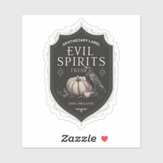 Fresh Evil Spirits Label Sticker (Vel)