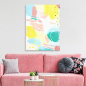 Fresh Face Abstract - Spring Colors Canvas Afdruk (Insitu (Woonkamer))