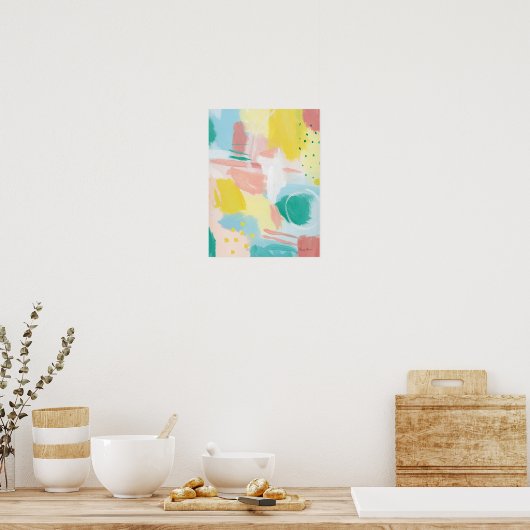 Fresh Face Abstract - Spring Colors Poster (Keuken)