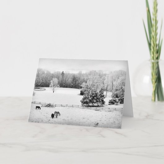 Fresh Fallen Snow at the Horse Ranch Feestdagen Kaart (Voorkant)