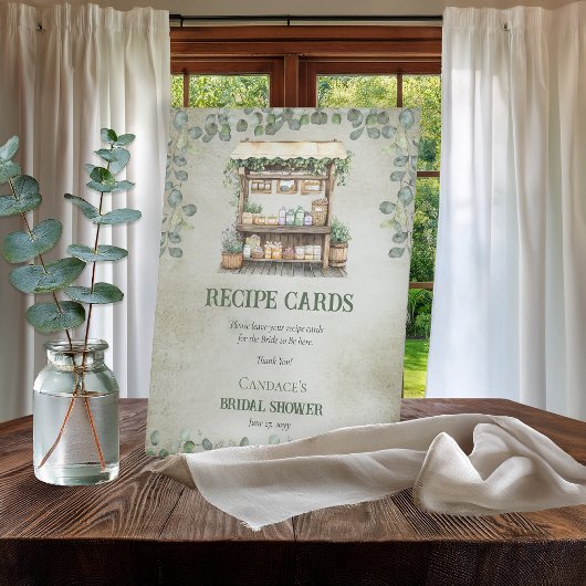 Fresh Farmer's Market Boerderij Stand Recept Kaart Reclamebord Met Voetstuk