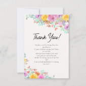 Fresh Floral Bridal Shower Bedankkaart (Voorkant)