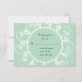Fresh Floral RSVP in Mint Green (Voorkant)