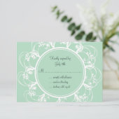 Fresh Floral RSVP in Mint Green (Staand voorkant)