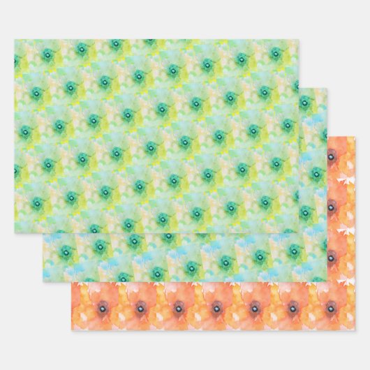 Fresh Floral Watercolour Gift Wrap Collection  Inpakpapier Vel (Set)