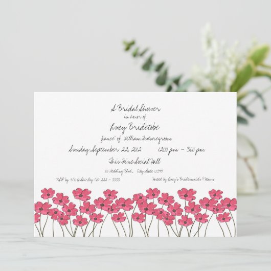 Fresh Flower Vrijgezellenfeest Kaart (Staand voorkant)