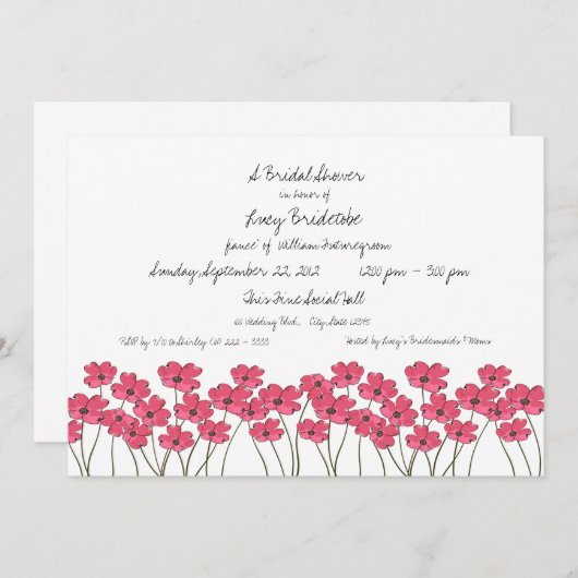 Fresh Flower Vrijgezellenfeest Kaart (Voorkant / Achterkant)