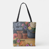 "Fresh Flowers" Fine Art Floral Canvas tas (Achterkant)