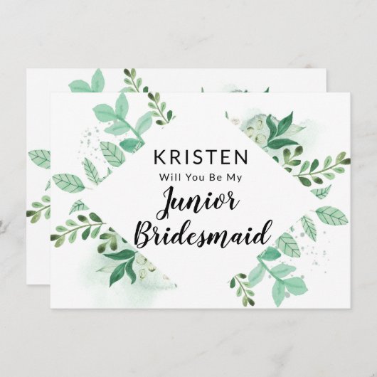Fresh Foliage Botanic Jr. Bridesmaid proposal Kaar (Voorkant / Achterkant)