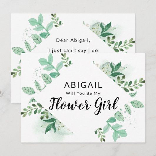 Fresh Foliage Botanical Bloemenmeisje proposal Kaa (Voorkant / Achterkant)