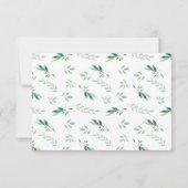 Fresh Foliage Botanical Lijst Wedding Please Reply RSVP Kaartje (Achterkant)