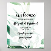 Fresh Foliage Botanical Mint Weddenschap Welkomstt Poster (Voorkant)