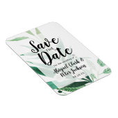 Fresh Foliage Botanische Waterverf Save the Date Magneet (Rechterzijde)