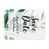 Fresh Foliage Botanische Waterverf Save the Date Magneet (Horizontaal)