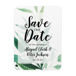 Fresh Foliage Botanische Waterverf Save the Date Magneet