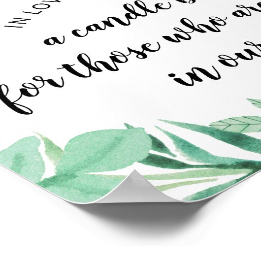 Fresh Foliage Mint in Loving Memory Wedding Sign Poster (Hoek)