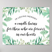 Fresh Foliage Mint in Loving Memory Wedding Sign Poster (Voorkant)
