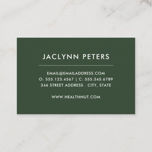 Fresh Fruit Health Field Visitekaartje (Achterkant)