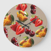 Fresh Fruit Pattern – Strawberry, Cherry & Mango A Grote Klok (Voorkant)