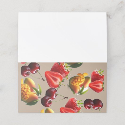 Fresh Fruit Pattern – Strawberry, Cherry & Mango A Klantenkaartje (Buitenkant ongevouwen)