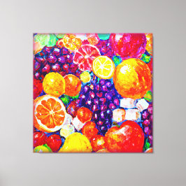 "Fresh Fruits Pattern" Schudkunst: Nu kopen Canvas Afdruk