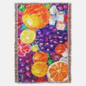 "Fresh Fruits Pattern" Schudkunst: Nu kopen Deken (Voorkant Verticaal)