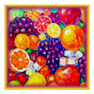 "Fresh Fruits Pattern" Schudkunst: Nu kopen Perfect Poster