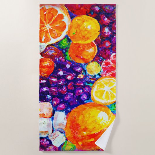 "Fresh Fruits Pattern" Schudkunst: Nu kopen Strandlaken (Voorkant)