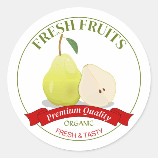 Fresh Fruits Pear Label Sticker (Voorkant)