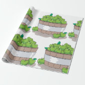 Fresh Green Apple Harvest Barrel Granny Smith Cadeaupapier (Uitgerold)