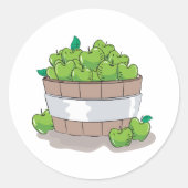Fresh Green Apple Harvest Barrel Granny Smith Ronde Sticker (Voorkant)