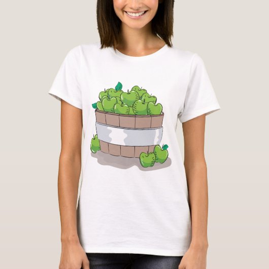 Fresh Green Apple Harvest Barrel Granny Smith T-shirt (Voorkant)