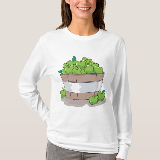 Fresh Green Apple Harvest Barrel Granny Smith T-shirt (Voorkant)