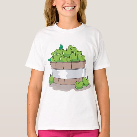 Fresh Green Apple Harvest Barrel Granny Smith T-shirt (Voorkant)