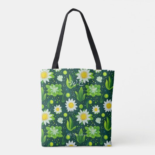 Fresh Green Daisy Wellness Canvas tas (Achterkant)