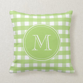 Fresh Green en White Gingham Kussen