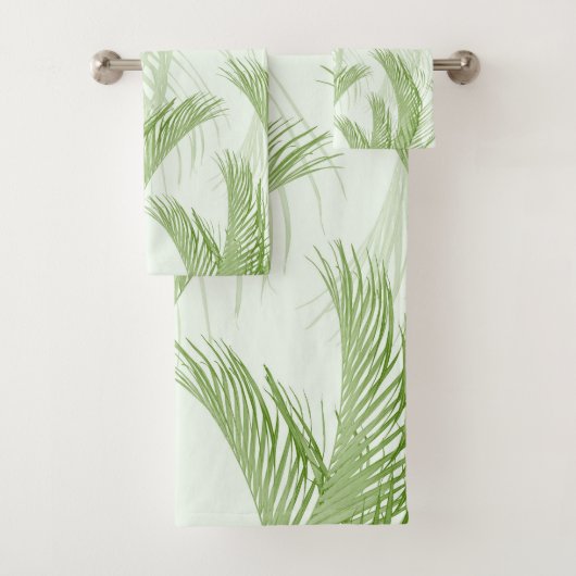 Fresh Green Feather Palm Bliss 1 Bad Handdoek (Insitu)