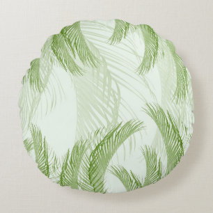 Fresh Green Feather Palm Bliss 1 Rond Kussen