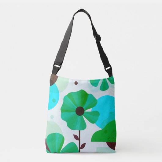 Fresh Green Floral Modern Tote Bag (Voorkant)