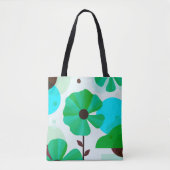 Fresh Green Floral Modern Tote Bag (Voorkant)
