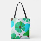 Fresh Green Floral Modern Tote Bag (Achterkant)